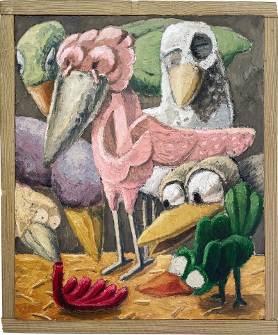 Francisco Mendes Moreira - MONA LISAS AND MAD HATTERS ; Oil on panel - 59 x 50 cm - 2026