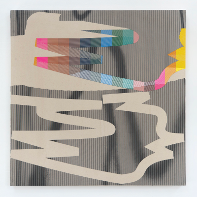 Momo - WHITE HAT ; Mixed Media - 130 x 130 cm - 2021