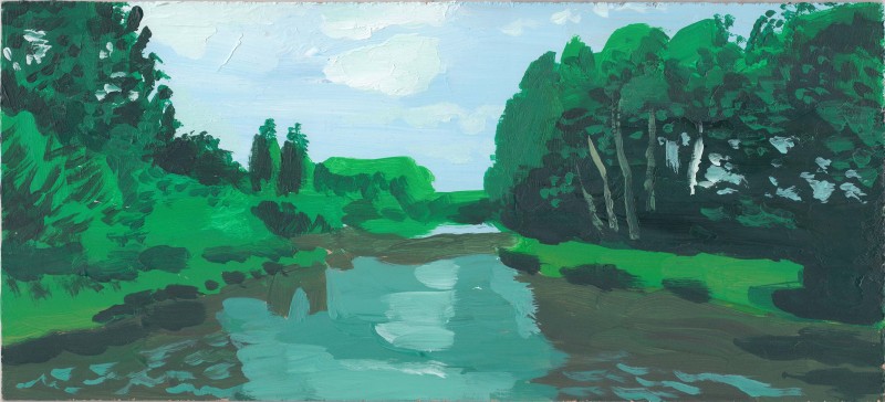 Yann Le Bec - PAYSAGE #2 ; Acrylic on wood - 15 x 33 cm - 2021