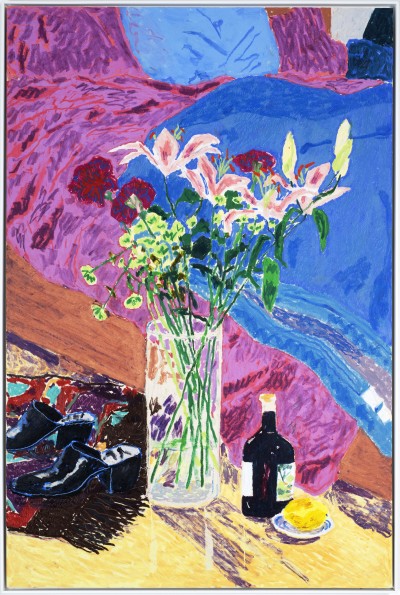 Gwendal Le Bec - LA BOUTEILLE D'HUILE ; Oil pastel on cardboard - Framed 122 x 82 cm - 2026