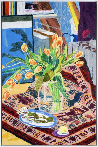 Gwendal Le Bec - LA PANTHERE ; Oil pastel on cardboard - Framed 122 x 82 cm - 2026