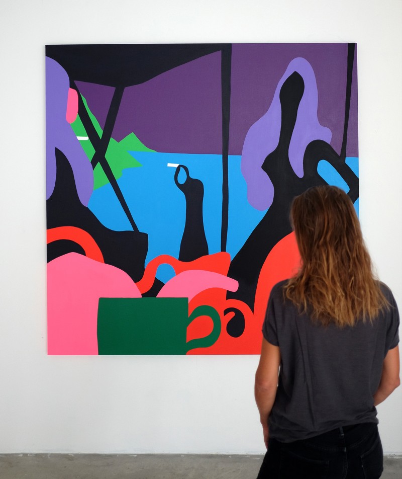 Todd James Beach House 2018 183x183cm Acrylic On Canvas Alice Gallery