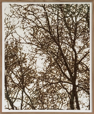 Olivier Kosta-Théfaine - PAYSAGE DE BANLIEUE (#1) ; Burned paper - 87 x 107 cm - 2025