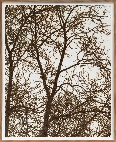 Olivier Kosta-Théfaine - PAYSAGE DE BANLIEUE (#2) ; Burned paper - 87 x 107 cm - 2025