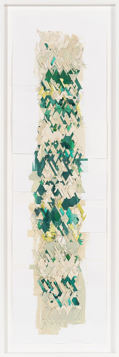Delta - JAN25 I ; Paper, acrylic, paint and glue - 40 x 120 Cm - 2025