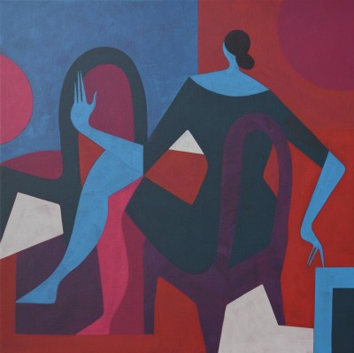 Parra - THIS SEAT IS TAKEN ; Acrylic on canvas - 85 x 85 cm - 2024