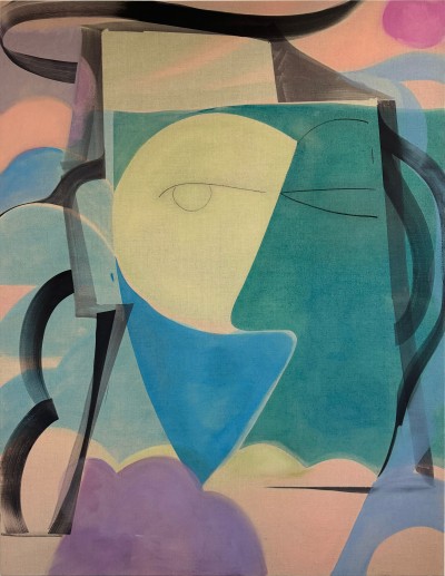 Aurélie Gravas - FACING THE SUN ; Oil and pigments on canvas- 2024 - 210 x 160 cm
