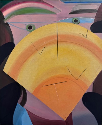Aurélie Gravas - A FAN AS A RISING SUN 1 - Oil & Pigment on canvas - 140 x 115 cm - 2024