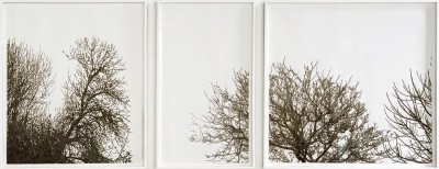 Olivier Kosta-Théfaine 'PAYSAGE DE BANLIEUE F' ; Burned paper Triptych: 104.5 x 266 cm - 2025