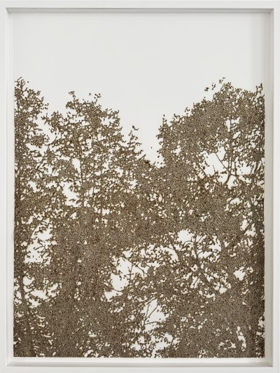 Olivier Kosta-Théfaine 'PAYSAGE DE BANLIEUE (L)' ; Burned paper - 85.5 x 65.5 cm - 2025