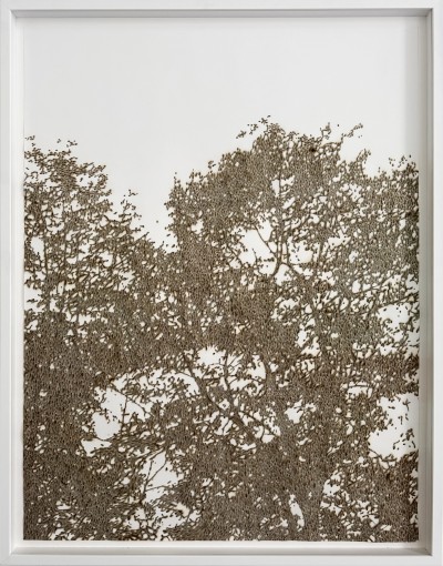 Olivier Kosta-Théfaine 'PAYSAGE DE BANLIEUE M' ; Burned paper - 85.5 x 65.5 cm - 2025