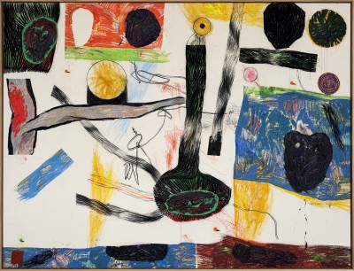 Sune Christiansen UNTITLED1 ; Mixed media on cotton - 194 X 148 cm - 2025