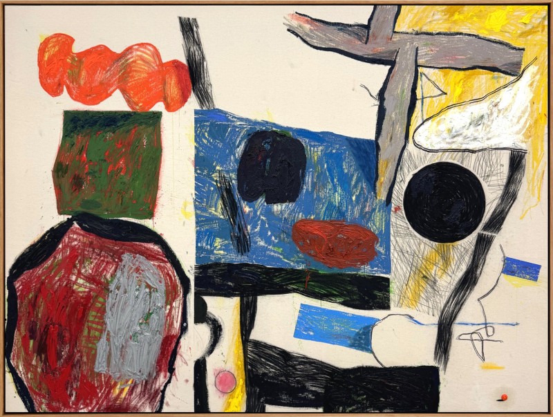 Sune Christiansen - SOONER OR LATER ; Mixed media on cotton -  120 x 160 cm - 2025