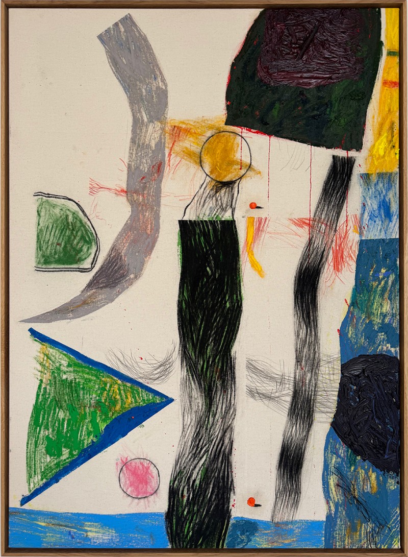 Sune Christiansen - UNTITLED 2 ; Mixed media on cotton - 82.5 x 113 cm - 2025