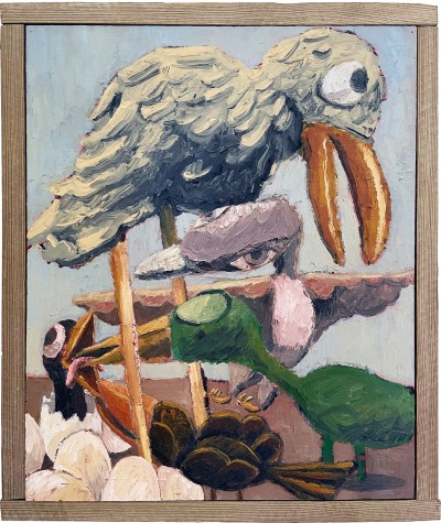 Francisco Mendes Moreira - HEROES AND VILLAINS ; Oil on panel in an original frame - 59 x 50 cm - 2026