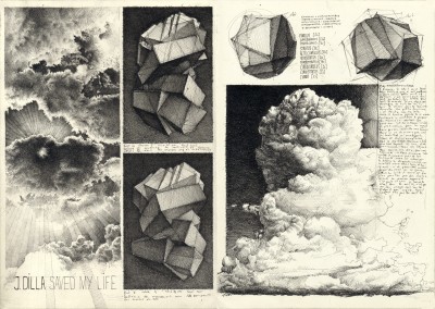 Pierre Coubeau - SKETCHBOOK 4-8 ; Pigment ink & Watercolor on paper - 38 x 50 cm - 2023