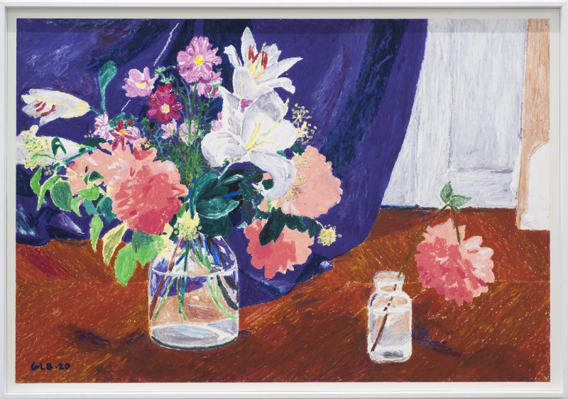 Gwendal Le Bec - UNTITLED (Lys Dalias) ; Oil pastel - 81 x 116 cm - 2020