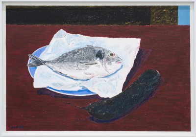 Gwendal Lebec - UNTITLED (Poisson) ; Oil pastel - 116 x 81 Cm - 2020