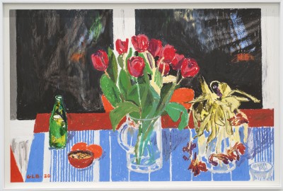 Gwendal Lebec - UNTITLED (Tulipes Paris) ; Oil pastel - 107 x 71 Cm - 2020