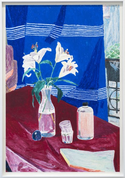 Gwendal Lebec - UNTITLED (Lys Dalias) ; Oil pastel - 81 x 116 Cm - 2020