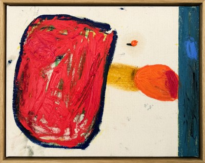 Sune Christiansen - EARLY STAGE ; Charcoal, pencil, colored pencil, dry pastel, oil stick, acrylic paint and oil paint on raw cotton canvas - 40 x 50 cm - 2025