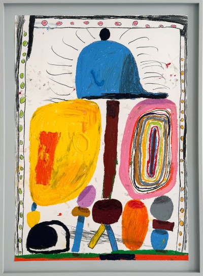 Sune Christiansen - PLAYGROUND 1 ; Mixed media on paper - 100 x 70 cm - 2025