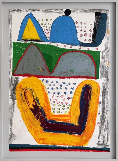 Sune Christiansen - PLAYGROUND 2 ; Mixed media on paper - 100 x 70 cm - 2025