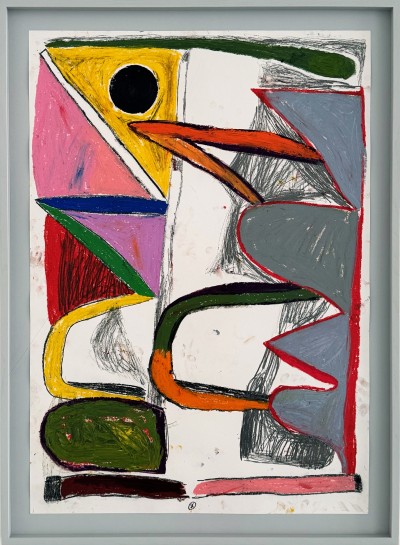 Sune Christiansen - PLAYGROUND 3 ; Mixed media on paper - 100 x 70 cm - 2025