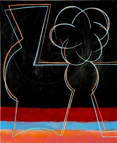 Aurélie Gravas - BLACK PAINTING 1 ; Oil & charcoal on raw canvas - 140 x 115 cm - 2021