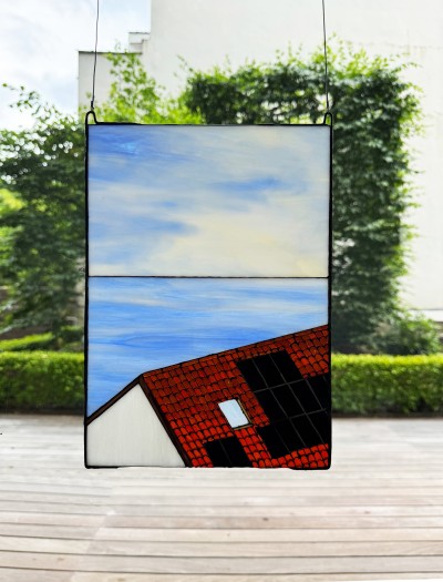 Philémon Siesling - DES KILOWATTS EN AUTOCONSOMMATION DEPASSANT LE TARIF CAPACITAIRE - Glass, copper tin and lead - 21 x 30 cm  - 2024
