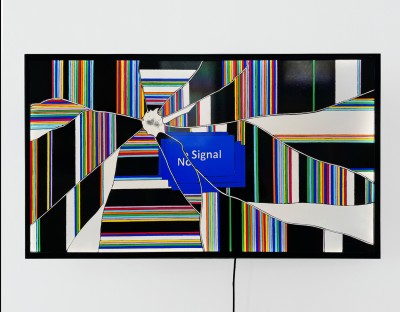 Philémon Siesling - NO SIGNAL - Glass, copper tin and lead - 105 x 59 cm  - 2025