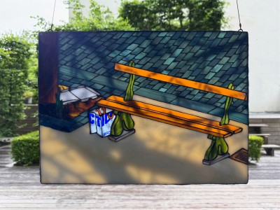 Philémon Siesling - VUE D'ATELIER ; Glass, copper tin and lead - 22 x 30 cm  - 2025