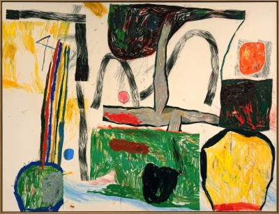 Sune Christiansen - REALISTIC SCENARIO ; Mixed media on raw canvas - 160 x 210 cm - 2025