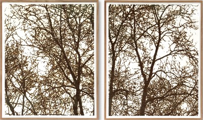 Olivier Kosta-Théfaine 'PAYSAGE DE BANLIEUE O' ; Dyptich - Burned paper - 107 x 179 cm - 2025