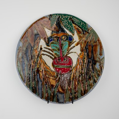 Eric Colonel & Thomas Spit - TARZAN ;  2026 - Glazed Earthenware - H41 x W41 x D5 cm © Marie Valentine Gillard