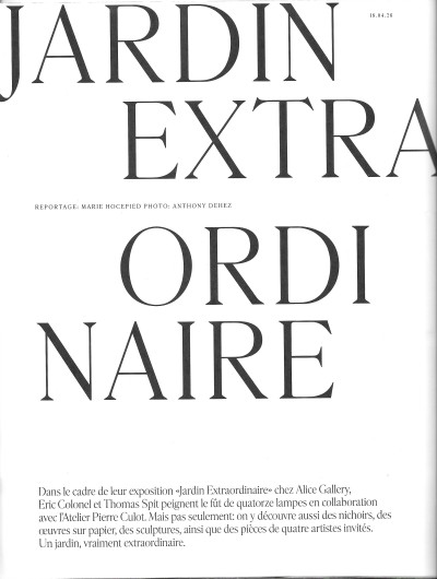 SABATO - Avril 2026 ; About 'Jardin Extraordinaire' from Eric Colonel & Thomas Spit