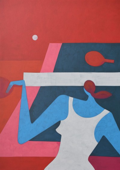 Parra - PONGED ALONE ; Acrylic on canvas - 120 x 85 Cm - 2024