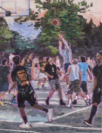 Brian Lotti - RIO DE LOS PICKUP ; Oil on Stonehedge paper - 108 x 137 cm - 2023