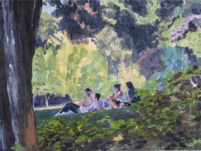 Brian Lotti - SATURDAY ; Oil on Stonehedge paper - 83,5 x 64,5 cm - 2023