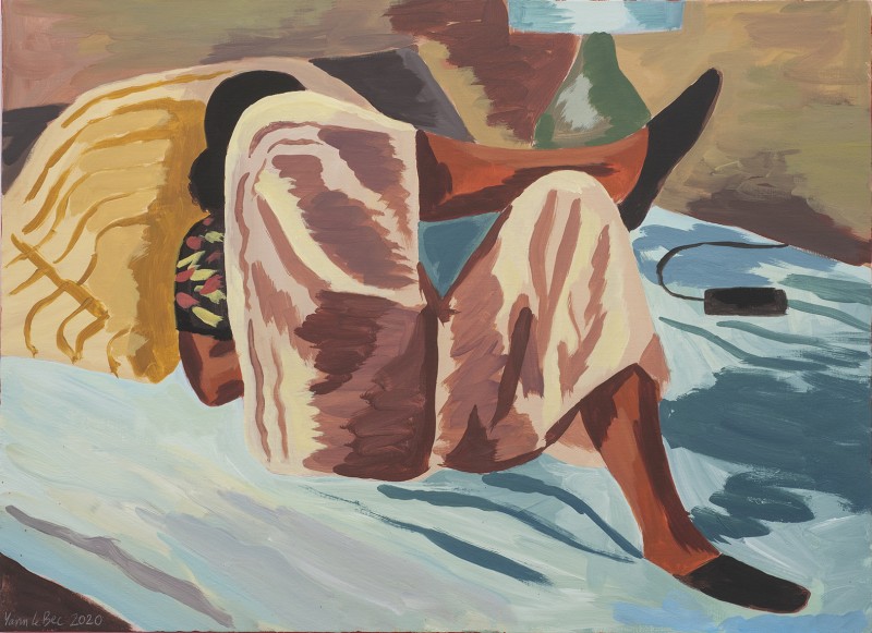 Yann Le Bec - JAMBES CROISEES ; Acrylic on Canvas - 73 x 100 cm - 2020