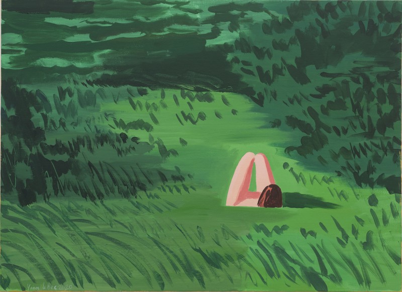 Yann Le Bec - DANS L'HERBE HAUTE ; Acrylic on Canvas - 73 x 100 cm - 2020