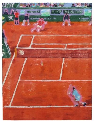 Brian Lotti - WOMEN'S CLAY COURT ; Oil on Stonehenge paper - 57 x 76.5 - 2022