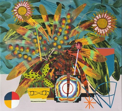 Paul Wackers - FAMILY PHOTOS ; Acrylic, spray paint on canvas - 91.5 x 82 Cm - 2025