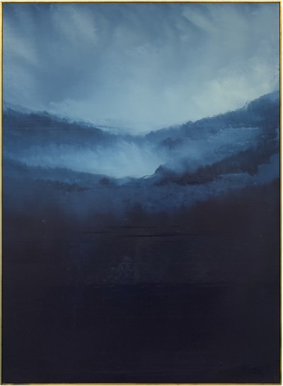 Steve Dehoux - ELISHA #46-3 ; Oil on paper - 36 x 26 cm - 2023