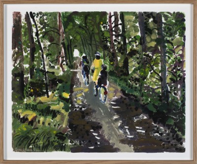Yann Le Bec - LA ROBE JAUNE ; Monotype ink and acrylic paint on paper - Framed: 46,5 x 56,5 cm - 2026