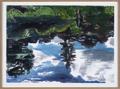 Yann Le Bec - LE FLEUVE ; Monotype ink and acrylic paint on paper - Framed: 57 x 77,5 cm - 2026