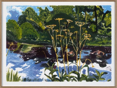 Yann Le Bec - LES BAIGNEURS ; Monotype ink and acrylic paint on paper - Framed: 57 x 77,5 cm - 2026