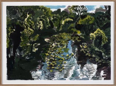 Yann Le Bec - LES NENUPHARS ; Monotype ink and acrylic paint on paper - Framed: 57 x 77,5 cm - 2026