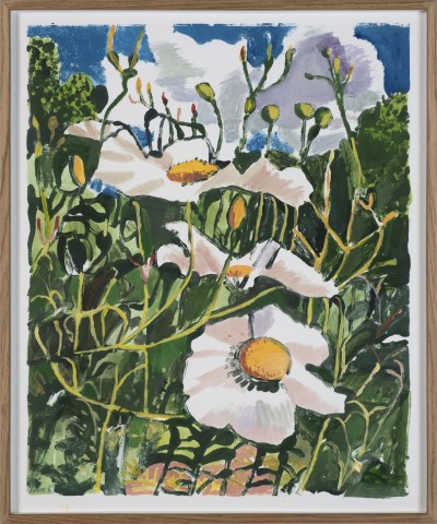 Yann Le Bec - NUAGES ET FLEURS ; Monotype ink and acrylic paint on paper - Framed: 55,5 x 45,5 cm - 2026