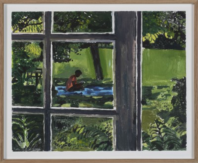 Yann Le Bec - SOUS L'ARBRE ; Monotype ink and acrylic paint on paper - Framed: 46,5 x 56,5 cm - 2026